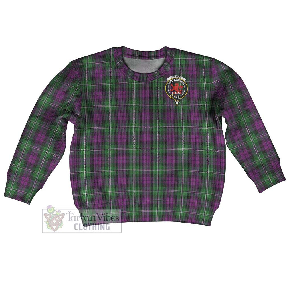 Tartan Vibes Clothing Wilson Tartan Kid Ugly Sweater with Family Crest