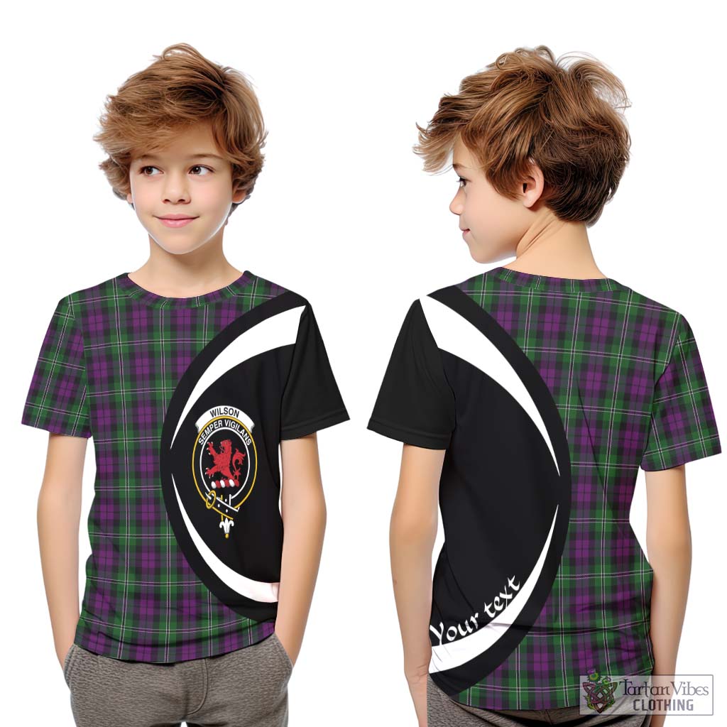 Wilson Tartan Kid T-Shirt with Family Crest Circle Style Youth XL Size14 - Tartan Vibes Clothing