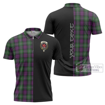 Wilson Tartan Zipper Polo Shirt with Family Crest and Half Of Me Style Unisex - Tartanvibesclothing Shop