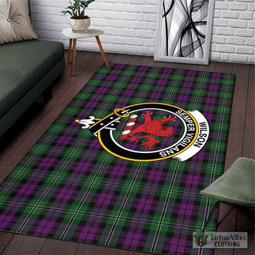 Wilson Tartan Area Rug with Family Crest