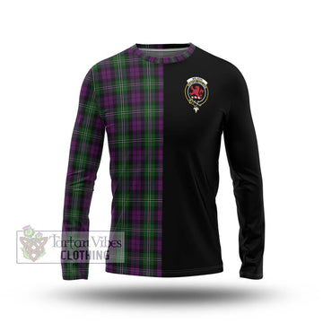 Wilson Tartan Long Sleeve T-Shirt with Family Crest and Half Of Me Style Unisex - Tartanvibesclothing Shop