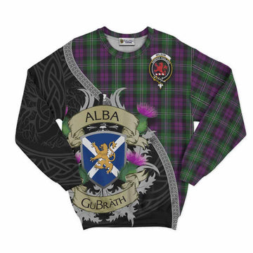 Tartan Vibes Clothing Wilson Tartan Family Crest Sweatshirt Lion Rampant Royal Thistle Shield Celtic Inspired