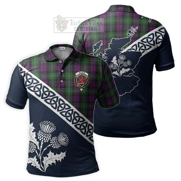 Wilson Tartan Polo Shirt Featuring Thistle and Scotland Map