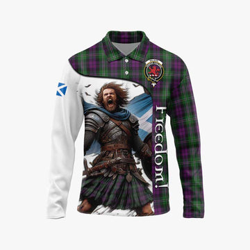 Tartan Vibes Clothing Wilson Crest Tartan Long Sleeve Polo Shirt Inspired by the Freedom of Scottish Warrior
