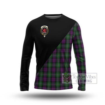 Wilson Tartan Long Sleeve T-Shirt with Family Crest and Military Logo Style Unisex - Tartanvibesclothing Shop