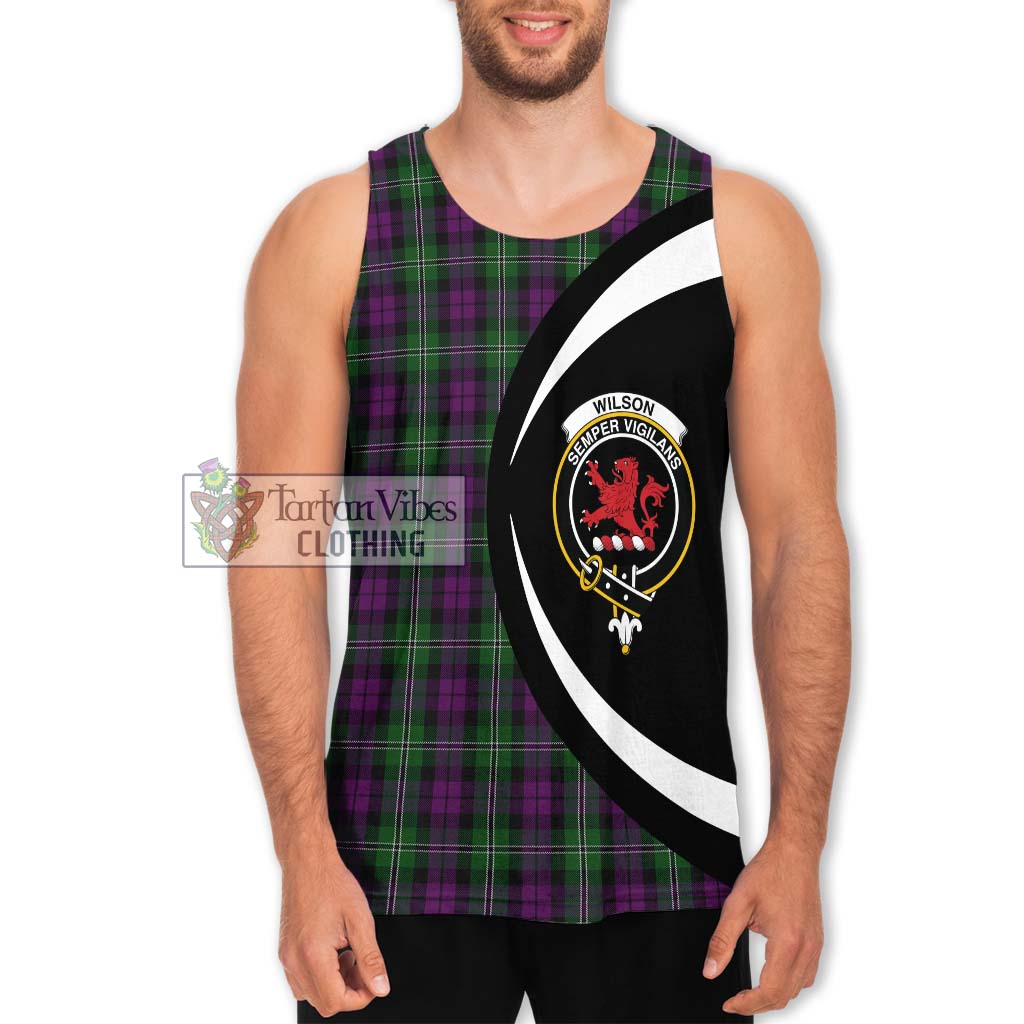 Wilson Tartan Men's Tank Top with Family Crest Circle Style Men - Tartan Vibes Clothing