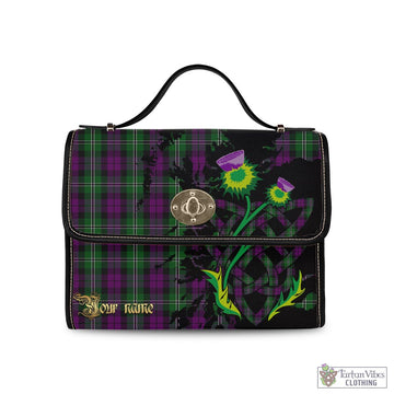 Wilson Tartan Waterproof Canvas Bag with Scotland Map and Thistle Celtic Accents