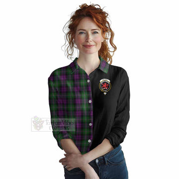 Tartan Vibes Clothing Wilson Tartan Women's Casual Shirt with Family Crest and Half Of Me Style