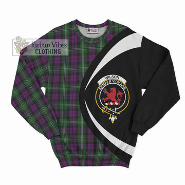 Wilson Tartan Sweatshirt with Family Crest Circle Style Unisex - Tartan Vibes Clothing