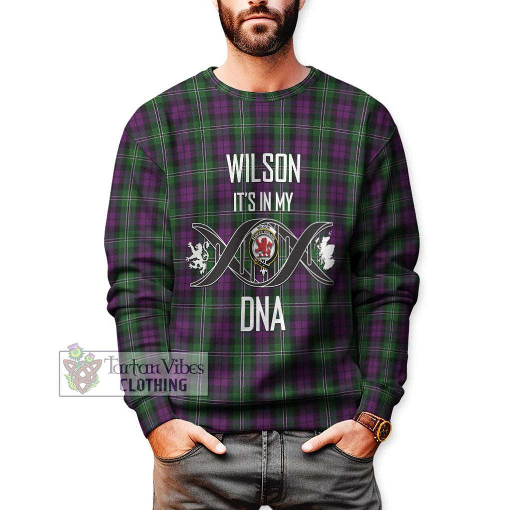 Wilson Tartan Sweatshirt with Family Crest DNA In Me Style Unisex - Tartanvibesclothing Shop