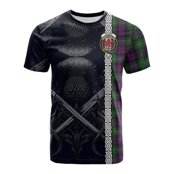 Wilson Tartan Cotton T-shirt with Family Crest Cross Sword Thistle Celtic Vibes