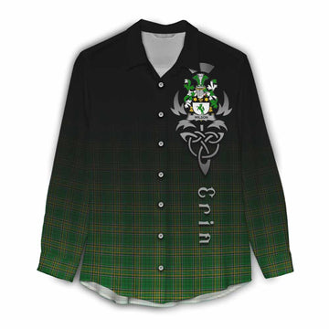 Wilson Irish Clan Women's Casual Shirt with Coat of Arms Erin Go Bragh Celtic Inspired Female - Tartan Vibes Clothing