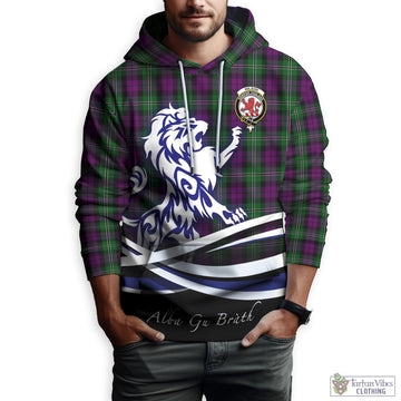 Wilson Tartan Hoodie with Alba Gu Brath Regal Lion Emblem