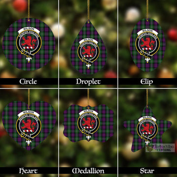 Tartan Vibes Clothing Wilson Tartan Christmas Aluminium Ornament with Family Crest