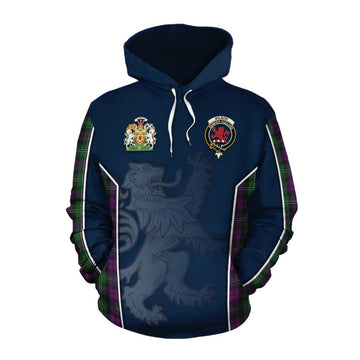 Tartan Vibes Clothing Wilson Tartan Cotton Hoodie with Family Crest and Lion Rampant Vibes Sport Style
