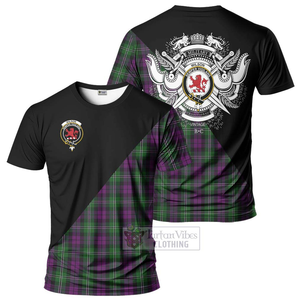 Wilson Tartan T-Shirt with Family Crest and Military Logo Style Kid's Shirt - Tartanvibesclothing Shop