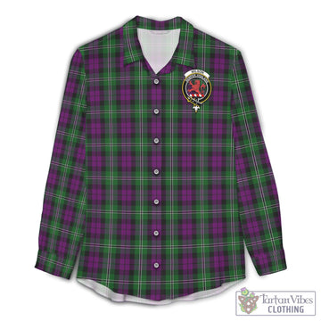 Tartan Vibes Clothing Wilson Tartan Womens Casual Shirt with Family Crest