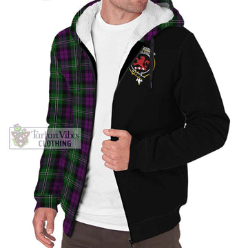 Wilson Tartan Sherpa Hoodie with Family Crest and Half Of Me Style Unisex S - Tartanvibesclothing Shop