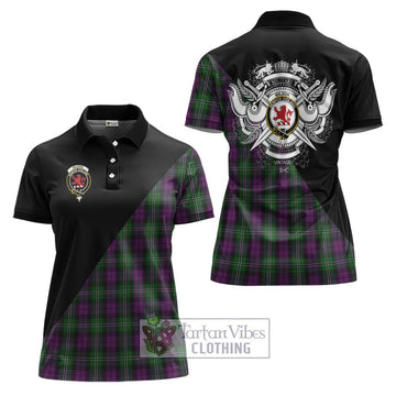 Wilson Tartan Women's Polo Shirt with Family Crest and Military Logo Style Women - Tartanvibesclothing Shop