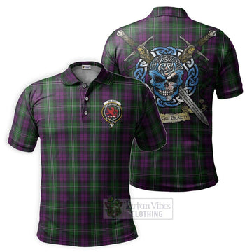 Tartan Vibes Clothing Wilson Tartan Polo Shirt with Family Crest Celtic Skull Style