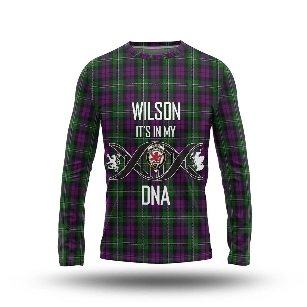 Wilson Tartan Long Sleeve T-Shirt with Family Crest DNA In Me Style Unisex - Tartanvibesclothing Shop