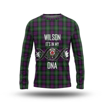 Wilson Tartan Long Sleeve T-Shirt with Family Crest DNA In Me Style Unisex - Tartanvibesclothing Shop