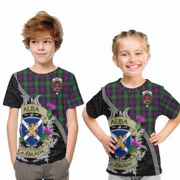 Tartan Vibes Clothing Wilson Tartan Family Crest Kid T-Shirt Lion Rampant Royal Thistle Shield Celtic Inspired
