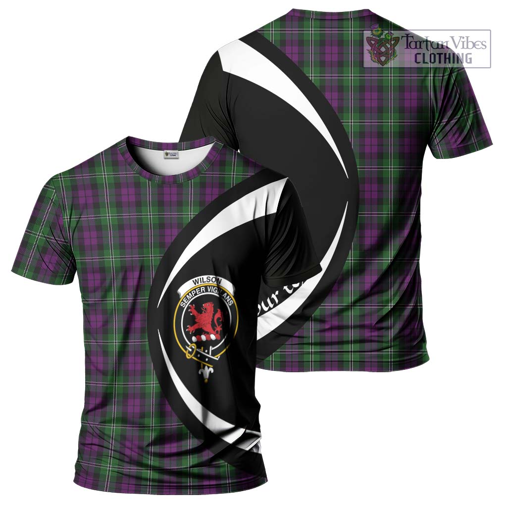 Tartan Vibes Clothing Wilson Tartan T-Shirt with Family Crest Circle Style