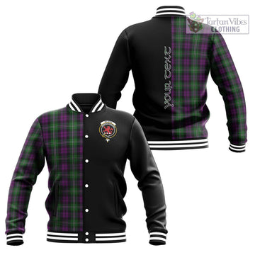 Wilson Tartan Baseball Jacket with Family Crest and Half Of Me Style Unisex - Tartanvibesclothing Shop