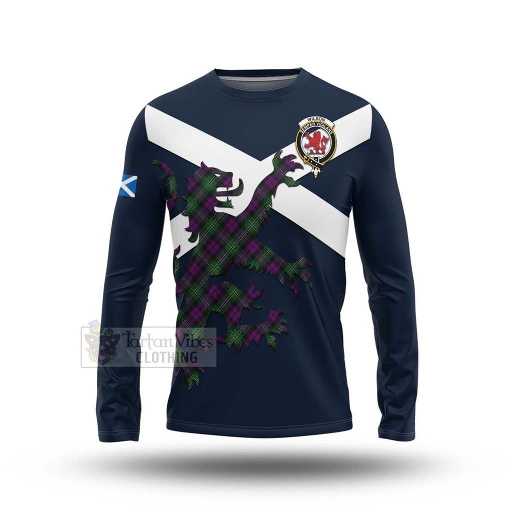 Tartan Vibes Clothing Wilson Tartan Lion Rampant Long Sleeve T-Shirt – Proudly Display Your Heritage with Alba Gu Brath and Clan Name