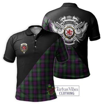 Wilson Tartan Polo Shirt with Family Crest and Military Logo Style Kid - Tartanvibesclothing Shop