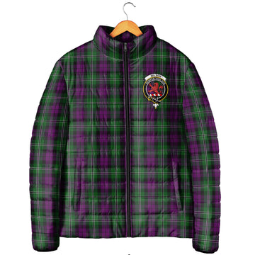 Wilson Tartan Padded Jacket with Family Crest Men's Padded Jacket - Tartan Vibes Clothing