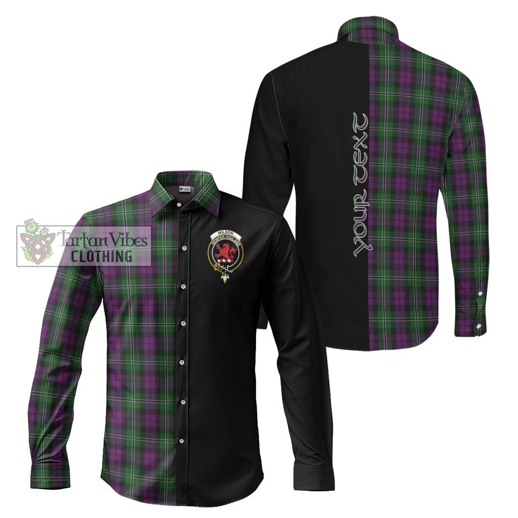 Wilson Tartan Long Sleeve Button Shirt with Family Crest and Half Of Me Style Men's Shirt S - Tartanvibesclothing Shop