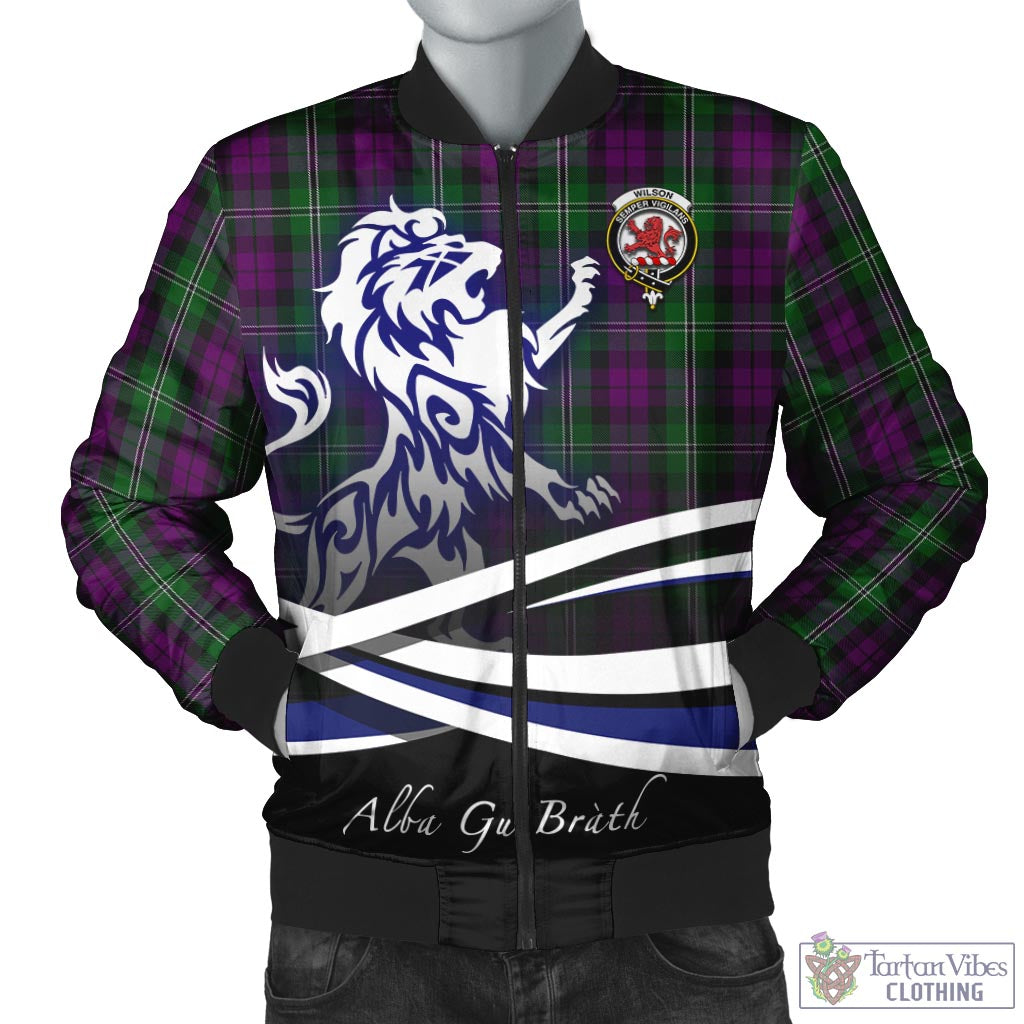 Tartan Vibes Clothing Wilson Tartan Bomber Jacket with Alba Gu Brath Regal Lion Emblem