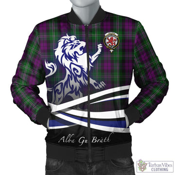 Tartan Vibes Clothing Wilson Tartan Bomber Jacket with Alba Gu Brath Regal Lion Emblem