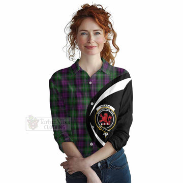 Tartan Vibes Clothing Wilson Tartan Women's Casual Shirt with Family Crest Circle Style