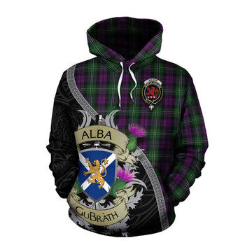 Tartan Vibes Clothing Wilson Tartan Family Crest Cotton Hoodie Lion Rampant Royal Thistle Shield Celtic Inspired