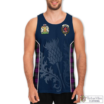 Tartan Vibes Clothing Wilson Tartan Men's Tanks Top with Family Crest and Scottish Thistle Vibes Sport Style