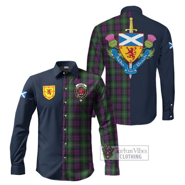 Tartan Vibes Clothing Wilson Tartan Long Sleeve Button Shirt with Scottish Lion Royal Arm Half Style