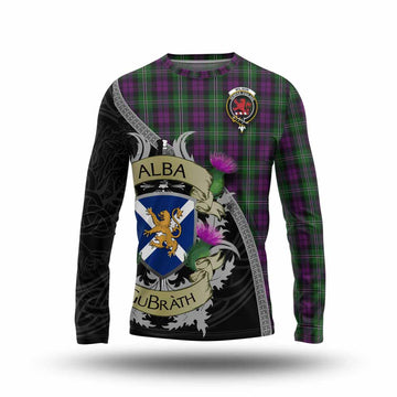 Tartan Vibes Clothing Wilson Tartan Family Crest Long Sleeve T-Shirt Lion Rampant Royal Thistle Shield Celtic Inspired