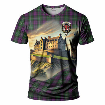 Tartan Vibes Clothing Wilson Tartan Family Crest T-Shirt with Scottish Ancient Castle Stype