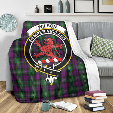 Wilson Tartan Blanket with Family Crest
