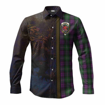 Wilson Tartan Family Crest Long Sleeve Button Shirt Alba Gu Brath Be Brave Lion Ancient Style