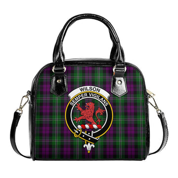 Wilson Tartan Shoulder Handbags with Family Crest