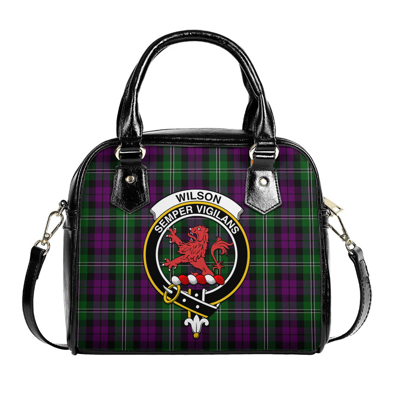 Wilson Tartan Shoulder Handbags with Family Crest One Size 6*25*22 cm - Tartanvibesclothing