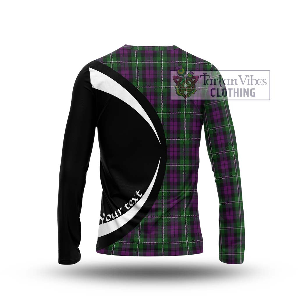 Wilson Tartan Long Sleeve T-Shirt with Family Crest Circle Style - Tartan Vibes Clothing