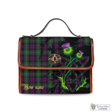 Wilson Tartan Waterproof Canvas Bag with Scotland Map and Thistle Celtic Accents