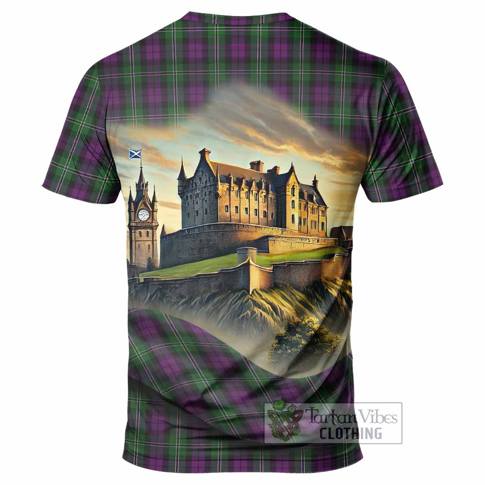 Tartan Vibes Clothing Wilson Tartan Family Crest T-Shirt with Scottish Ancient Castle Stype