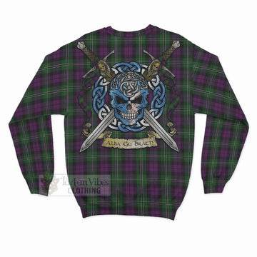 Wilson Tartan Sweatshirt with Family Crest Celtic Skull Style - Tartan Vibes Clothing