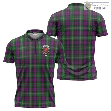 Tartan Vibes Clothing Wilson Tartan Zipper Polo Shirt with Family Crest